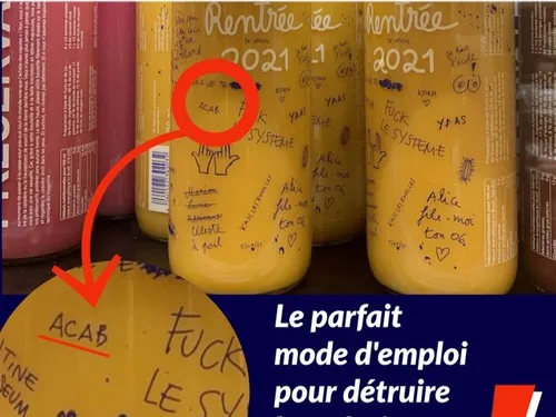 Paris : des slogans anti-police sur des bouteilles de smoothie 